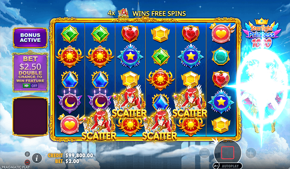 Фриспины в Starlight Princess 1000