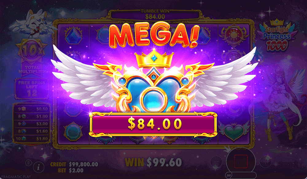 Выигрыш в Starlight Princess 1000